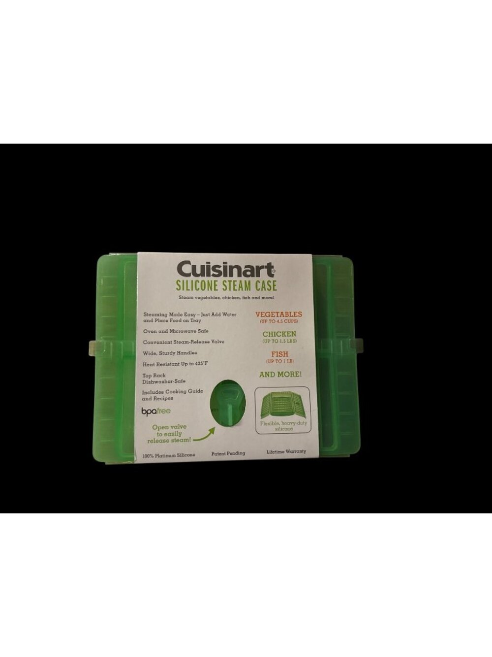 Cuisinart Silicone Steam Case Vegetable Food Steaming Oven Or Microwave NEW